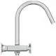 Chromfarbener Wasserhahn mit hohem, gebogenem Auslauf und Kreuzgriffen, geeignet für Badezimmeranwendungen. Hersteller: Ideal Standard.